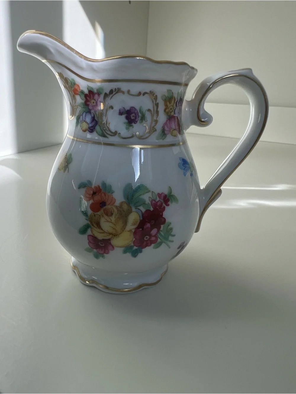 Schumann Empress Bavaria Germany Floral Porcelain Creamer